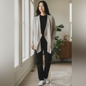 Lou & Grey Cream Draped Cardigan